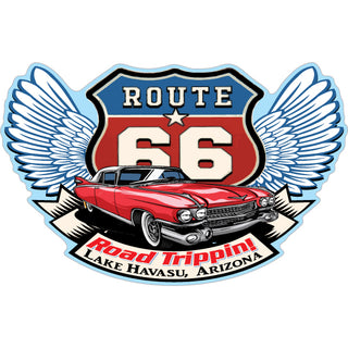 Lake Havasu  Arizona   Red Car Wings Shield Sticker