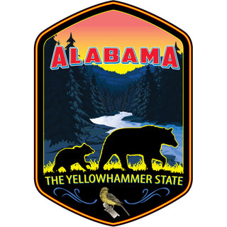 Alabama The Yellowhammer State with Bears Sticker