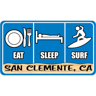 OK4 San Clemente  CA Eat Sleep Surf   Business Card Sized Sticker Sticker