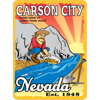 Carson City  Nevada Old Miner Cartoon Sticker