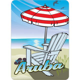 Aruba   Umbrella Beach Chair Scene Sticker