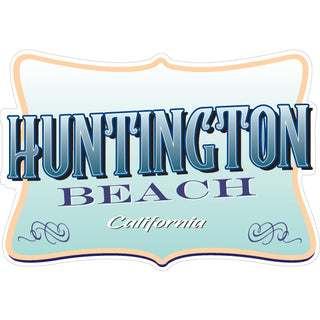 Huntington Beach TILTED COASTAL RECTANGLE Sticker
