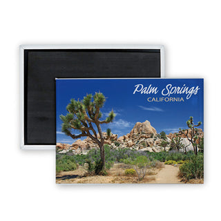 Palm Springs  California   Joshua Tree Desert Photo Rectangle Badge Magnet