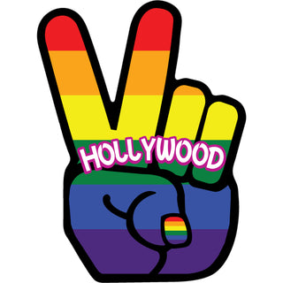 OK4 Hollywood Rainbow Colors Peace Fingers Sticker