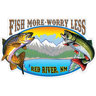 Red River  NM   Fish More Worry Less Sticker
