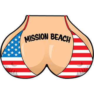 Mission Beach   Flag Bikini Top Boobs Sticker
