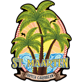 St. Maarten Dutch Caribbean   Triple Palms Sticker