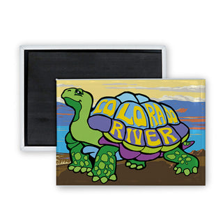 Colorado River Cartoon Tortoise Rectangle Badge Magnet