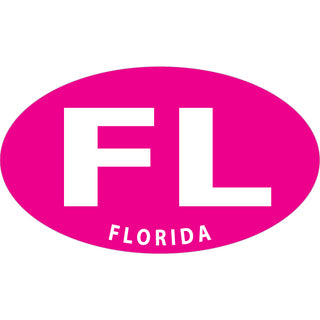 OK4 FLORIDA FL PINK EURO OVAL Sticker