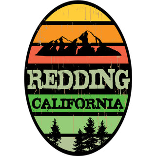 OK4 Redding Mountain vert oval w Stripes Sticker