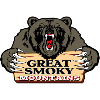 Great Smoky Mountains   Angry Black Bear Holding Sign Sticker