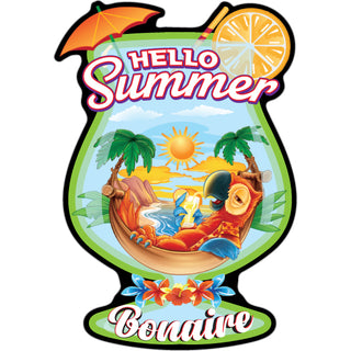 Bonaire   Hello Summer Parrot Sticker