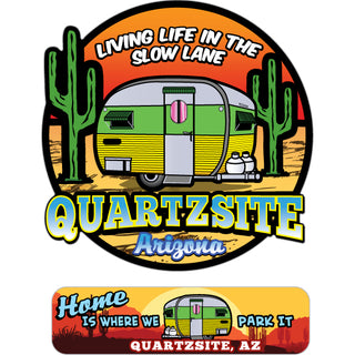 Quartzsite  Arizona   Tear Drop Camper Trailer 2 Up Sticker