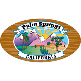 Palm Springs  Californi   Mountain Cactus Scene Sticker