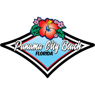 OK3 Panama City Beach Diamond with Flowers Horiz Sticker