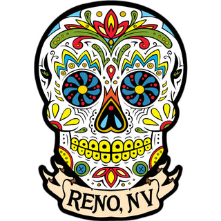 Reno  NV   White Sugar Skull Sticker