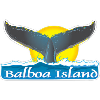 Balboa Island  CA Whale Tail Sticker