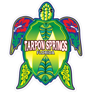 OK4 Tarpon Springs Florida Green Turtle Red Flippers Sticker