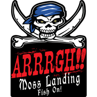 OK4 Moss landing Fish On! Pirate Arghhh! Verticle Sticker (00413) Sticker