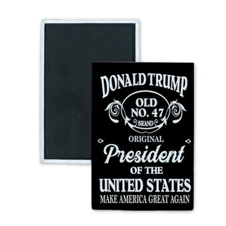 Novelty   Trump Whisky Label Rectangle Badge Magnet