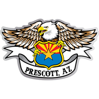 Prescott Eagle Grasping Arizona Flag Shield Sticker