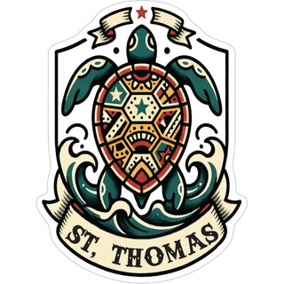 ST THOMAS TURTLE CREST Sticker