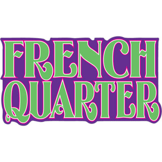 French Quarter Green and Purple Letters Sticker