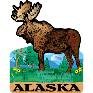Alaska Walking Standing Moose Sticker