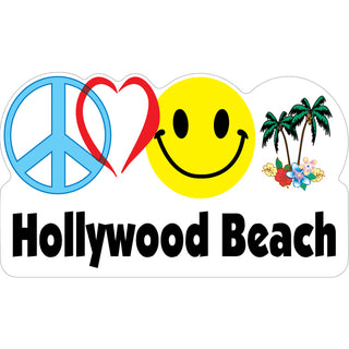 OK3 Hollywood Beach Peace Love Happy Palms Sticker