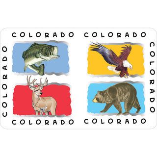 Colorado 4 Four Mountain Animals Text Border Sticker
