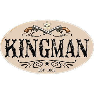 Kingman   Vintage Look Pistols Oval Sticker