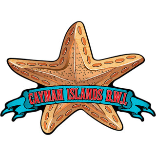 Cayman Islands B.W.I Bronze Starfish Sticker