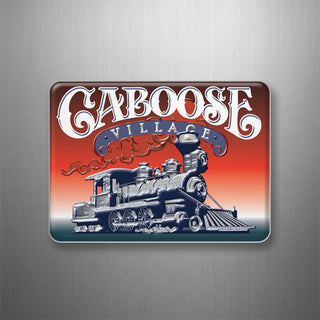 Caboose Village Steam Locomotive 3D Magnet