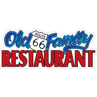 Old Family Restaurant   Route 66 Old Family Restaurant Logo Sticker
