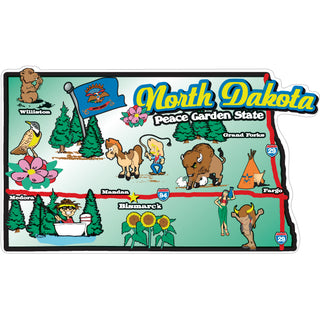 North Dakota Map Sticker
