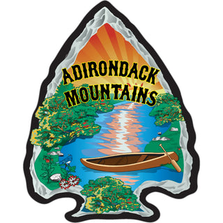 Adirondack Mountains   Canoe Arrowhead Sticker