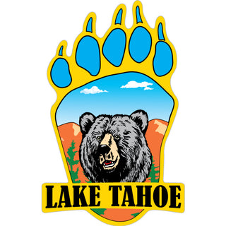 Lake Tahoe   Bear Head Bear Paw Sticker
