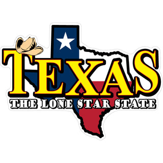 Texas   Yellow Cowboy Letters Sticker