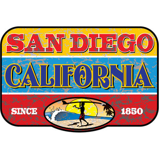 San Diego  California   Distressed Endless Summer Rectangle Sticker