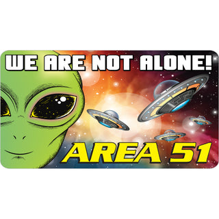 Area 51   Not Alone Alien Sticker