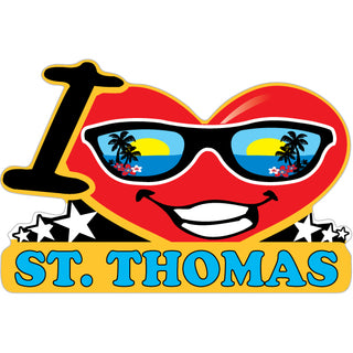 St. Thomas   Happy Face Heart Sticker