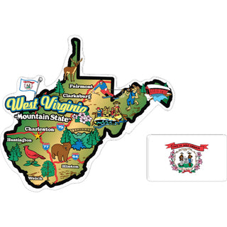West Virginia   50 States Map Series Sticker