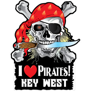 OK3 Key West I Love Pirates Sticker