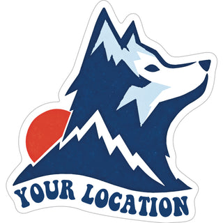 WINTER RETRO WOLF Sticker