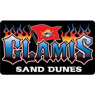 Glamis  Fire Sand Dunes With Pirate Flag Sticker