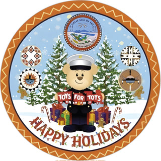 Toys for Tots Christmas Bear Sticker