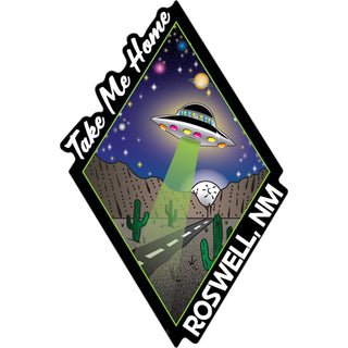 Roswell  NM   Take Me Home Alien Sticker