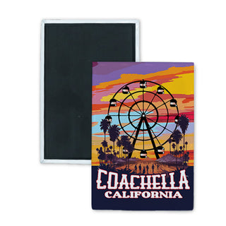 Coachella California   Ferris Wheel Sunset Rectangle Badge Magnet
