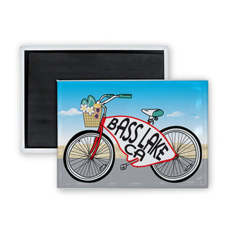 BASS LAKE BICYCLE Rectangle Badge Magnet