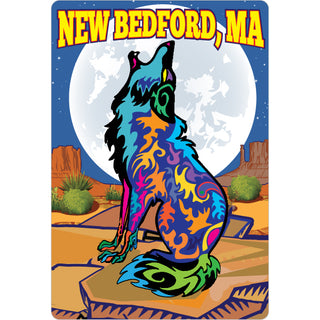 Buttonwood Park Zoo New Bedford MA Colorful Howling Coyote Sticker